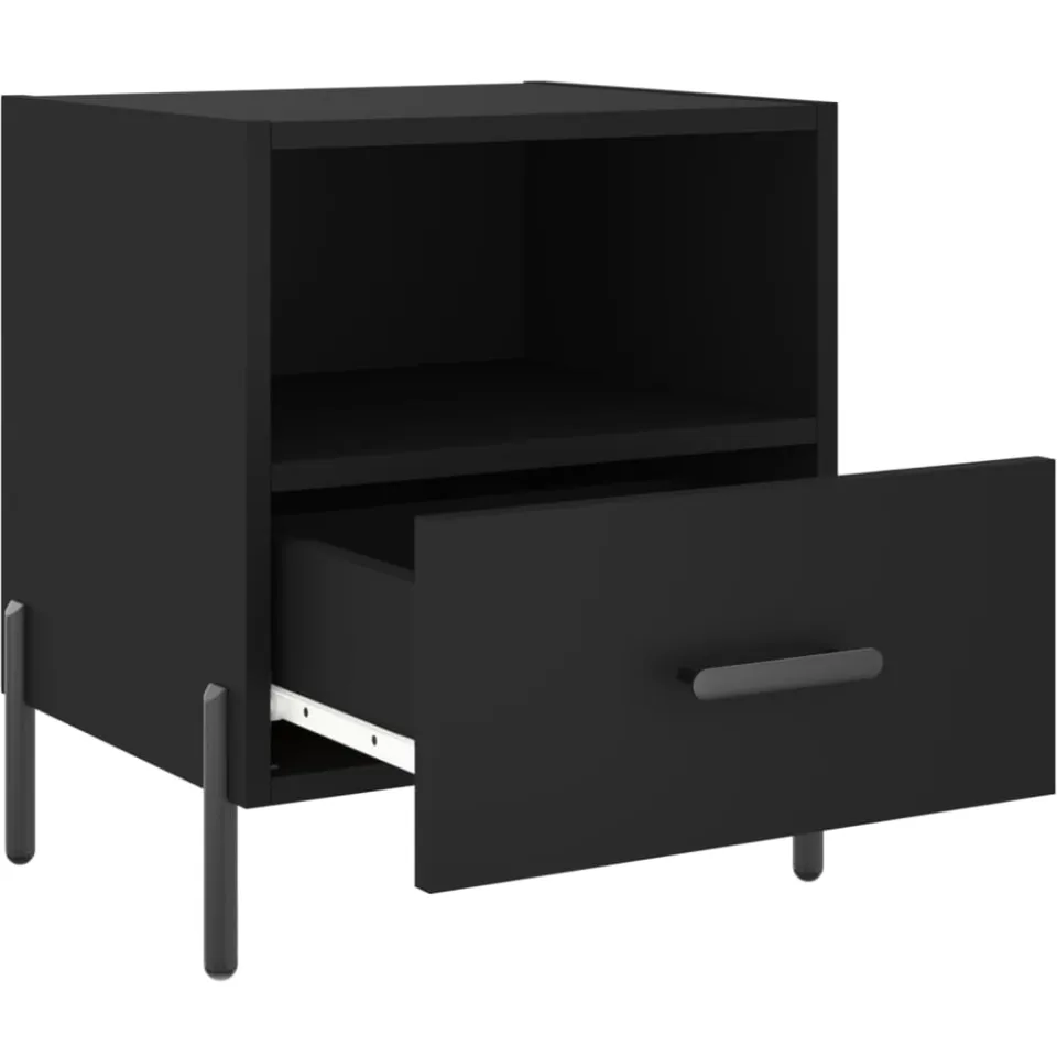 vidaXL Nachtkastjes 2 st 40x35x47,5 cm bewerkt hout zwart