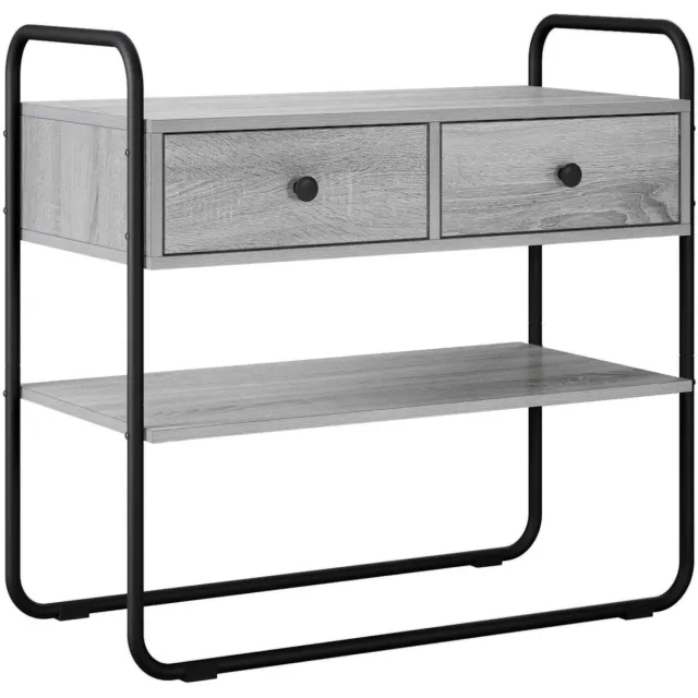 vidaXL Consoletafel - Grijs - Sonoma - 100 - x - 40 - x - 75 - cm - Bewerkt - hout Grijs sonoma