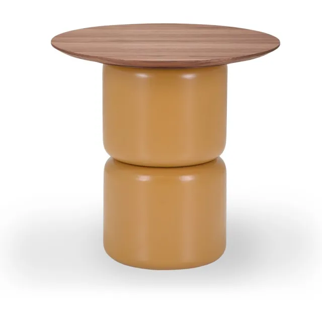 Icon Living Bijzettafel Sarah 006 Rond 55x53 Walnoot Poot Cognac