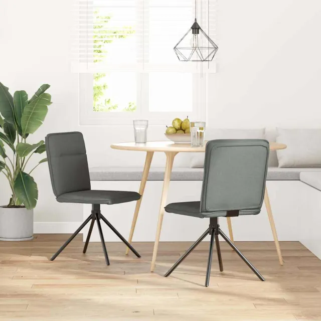 vidaXL Eetkamerstoelen 2 st stof donkergrijs