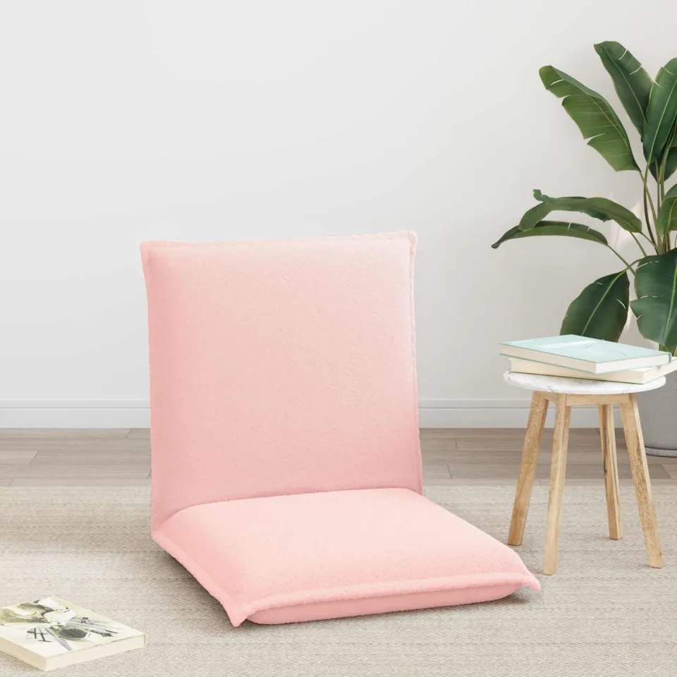vidaXL Verstelbare vlo stoelen Roze Schapenstof, foto 3