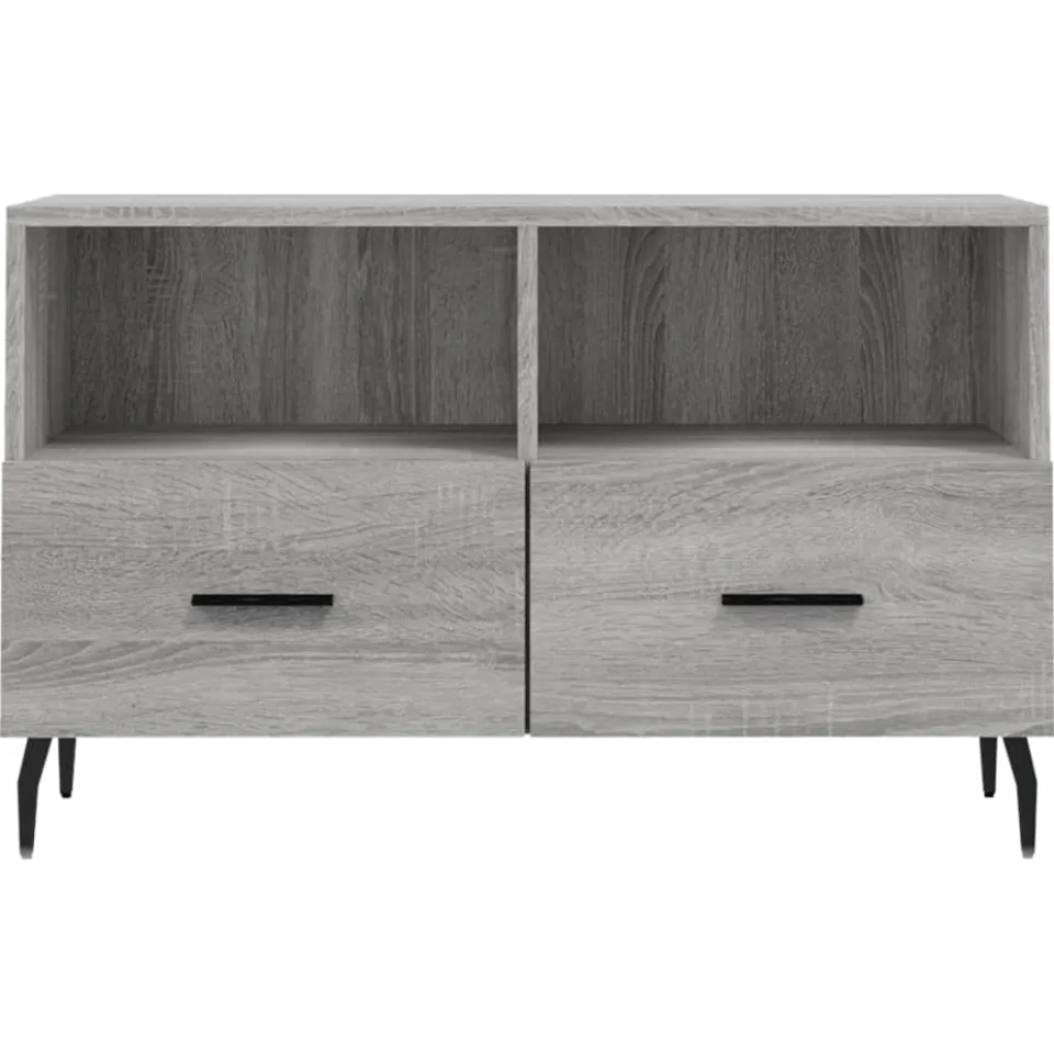vidaXL Tv-meubel 80x36x50 cm bewerkt hout grijs sonoma eikenkleurig