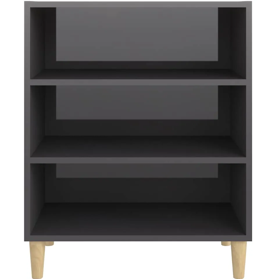 vidaXL Dressoir 57x35x70 cm bewerkt hout hoogglans grijs