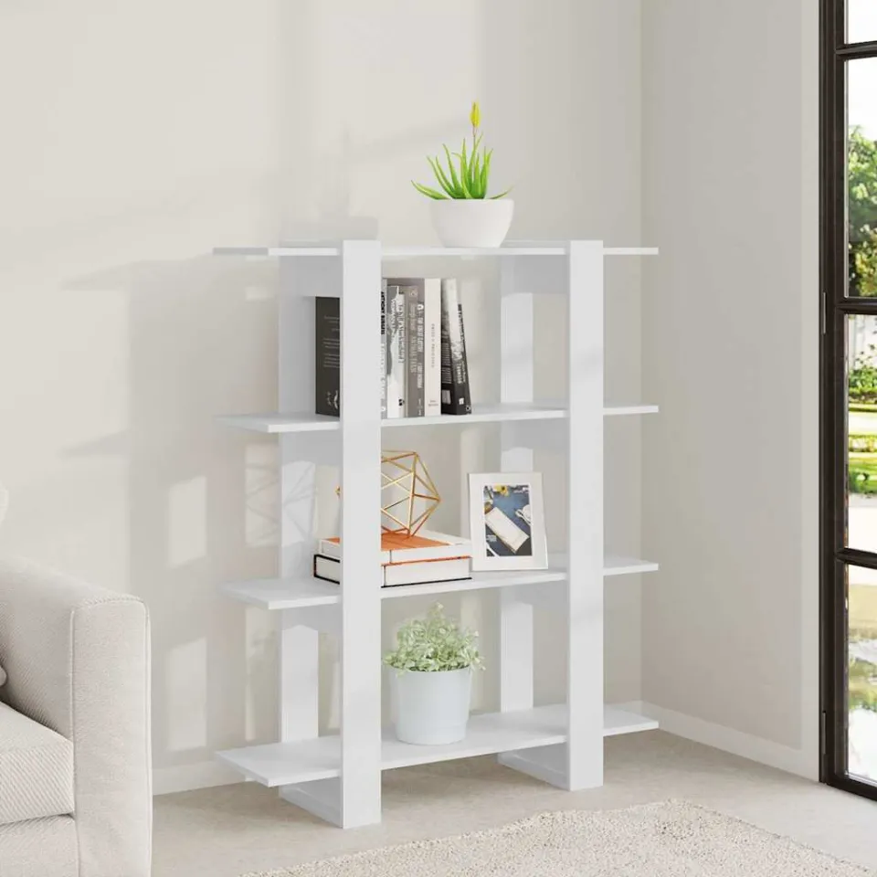vidaXL Boekenkast/kamerscherm 100x30x123,5 cm wit, foto 3