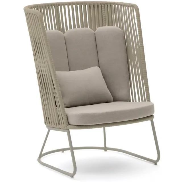 Kave Home Saconca fauteuil hoge rug beige