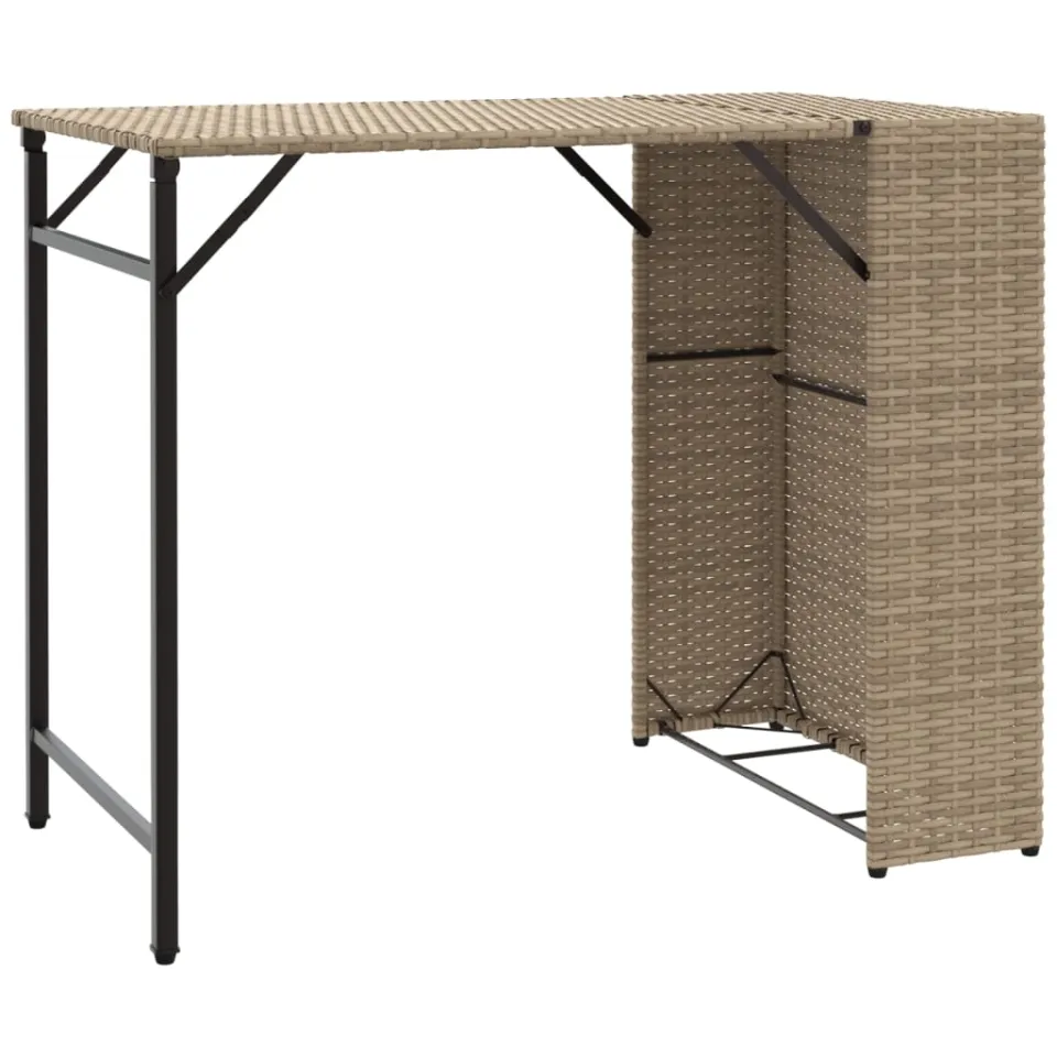 vidaXL 5-delige Tuinset inklapbaar poly rattan beige, foto 4