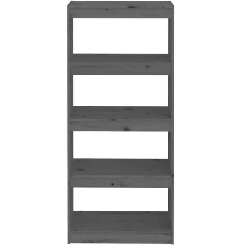 vidaXL Boekenkast/kamerscherm 60x30x135,5 cm massief grenenhout grijs, foto 4