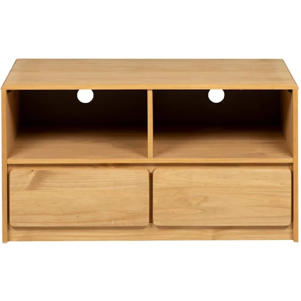 vidaXL Tv Cabinet SAUDA Medium Oak Solid Pine Wood Bruin