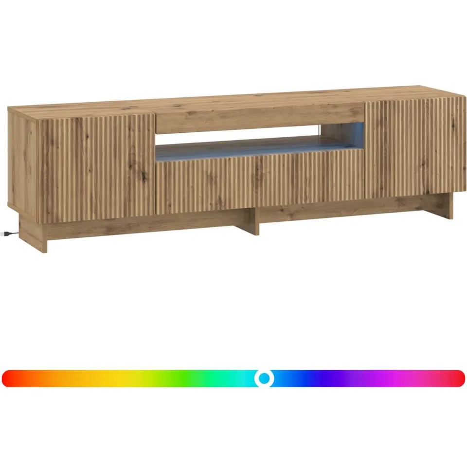 vidaXL LED tv-meubel EDE 153 x 35 x 43 cm Artisanaal eiken, foto 3