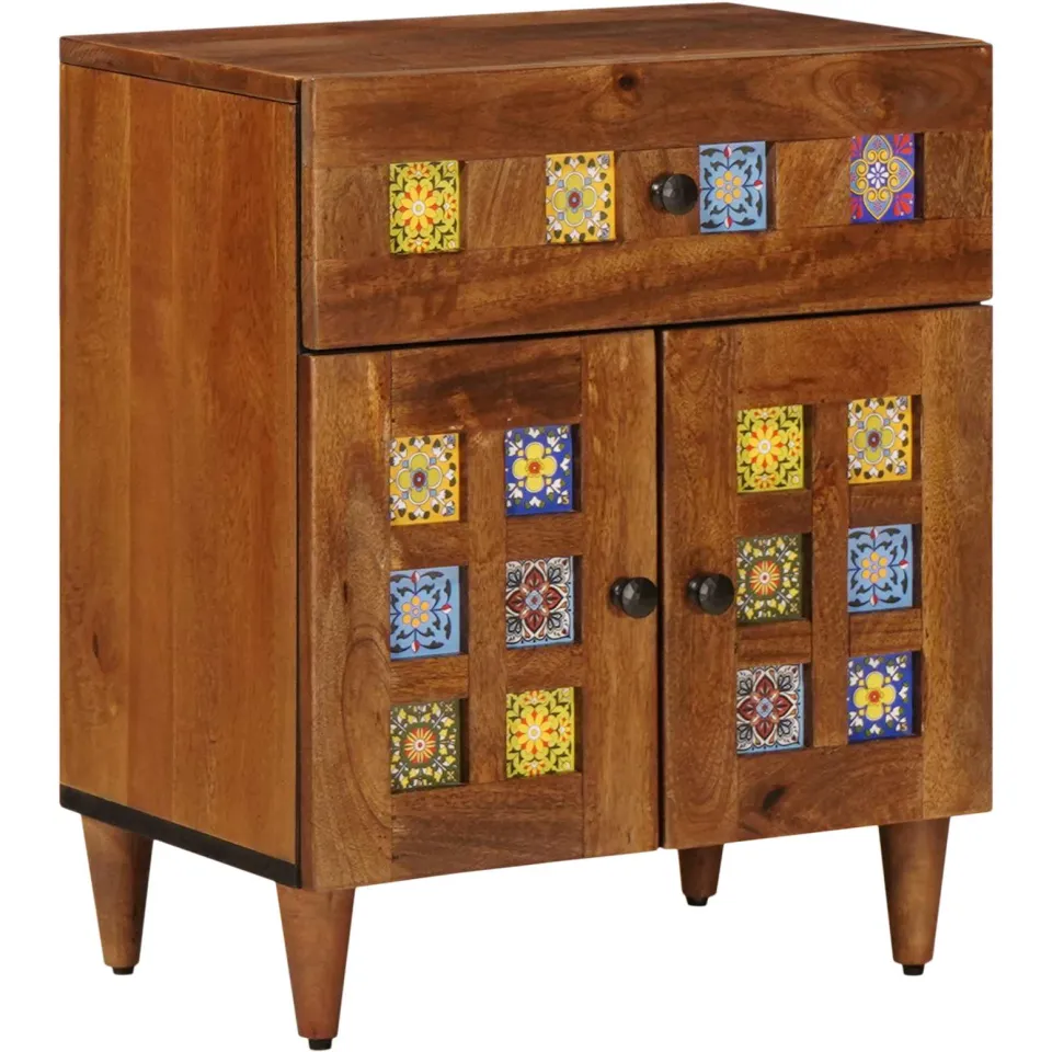 vidaXL Nachtkastje Bruin 50 x 33 x 60 cm Massief Mango Hout, foto 3