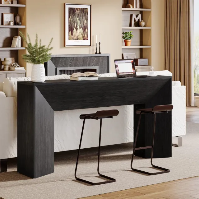 Prime Homely Prime Home Consoletafel - Entreetafel - Haltafel - Extra lang - Modern - Houten - 160 x 30 x 82cm - Zwart