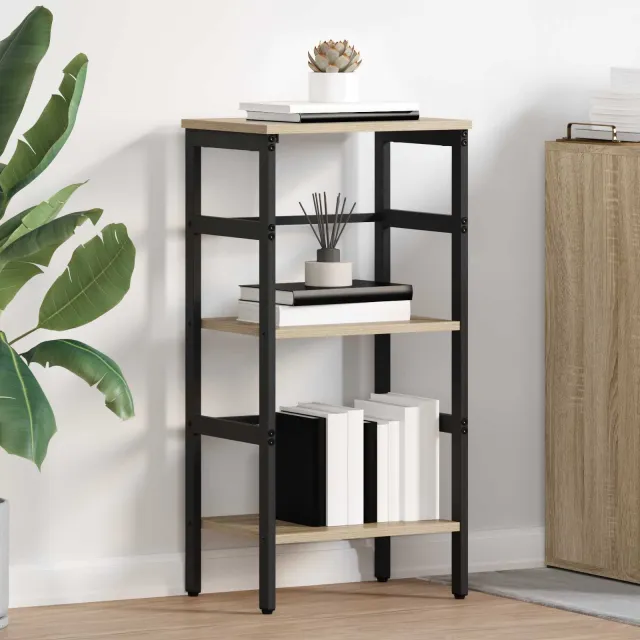 vidaXL Boekenkast 2-laags 40 x 29,5 x 81 cm Bewerkt hout Sonoma Eiken, foto 2