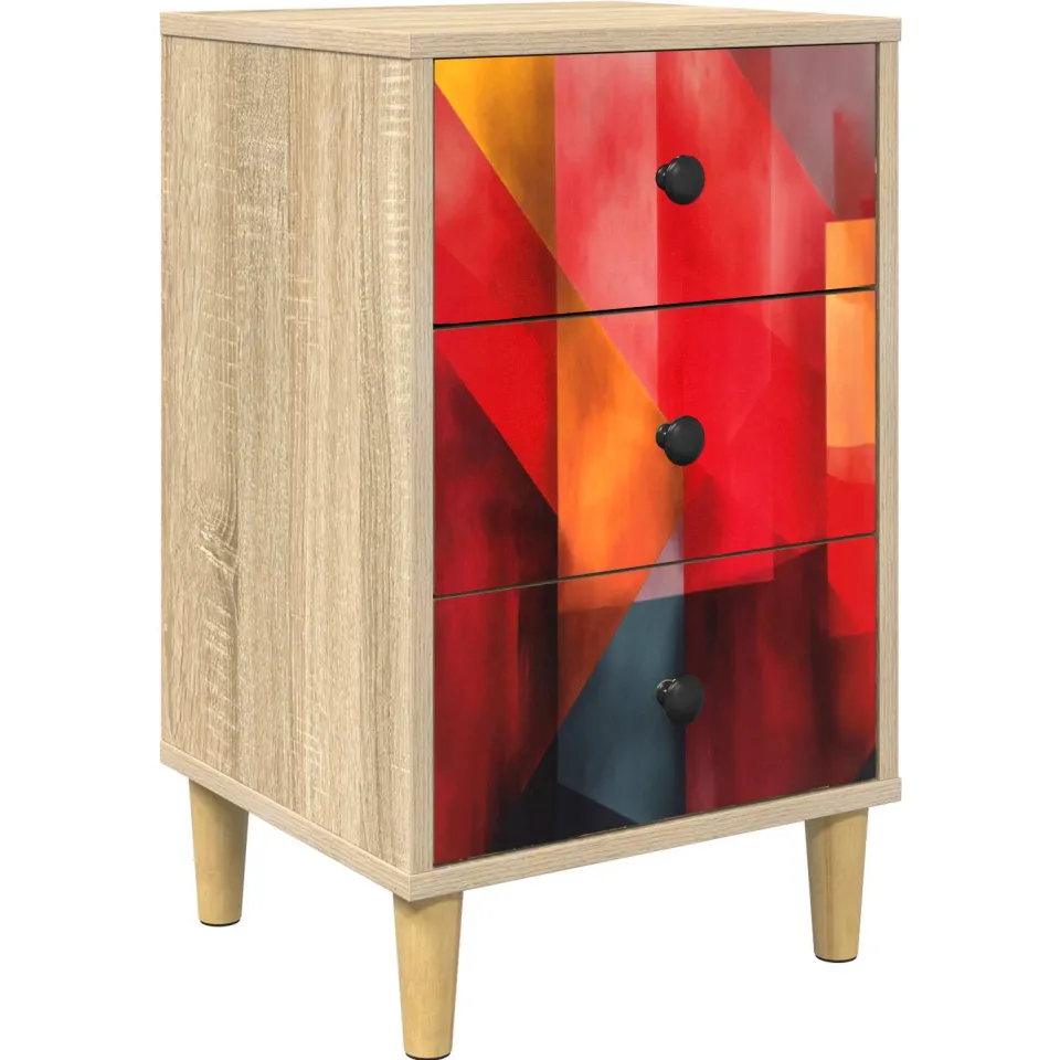 vidaXL Nachtkastje HEESCH Sonoma Eiken 36 x 33 x 60 cm Bewerkt hout Bruin