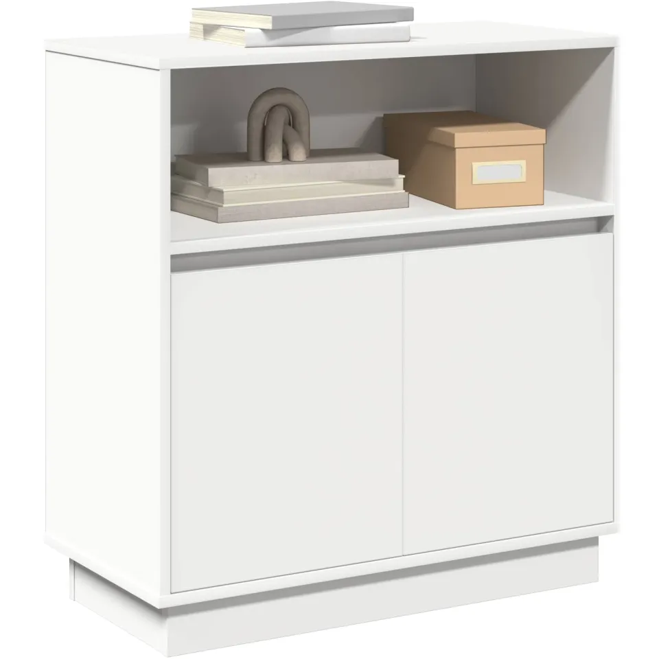 vidaXL LED Sideboard Wit 71 x 34,5 x 75 cm Bewerkt hout