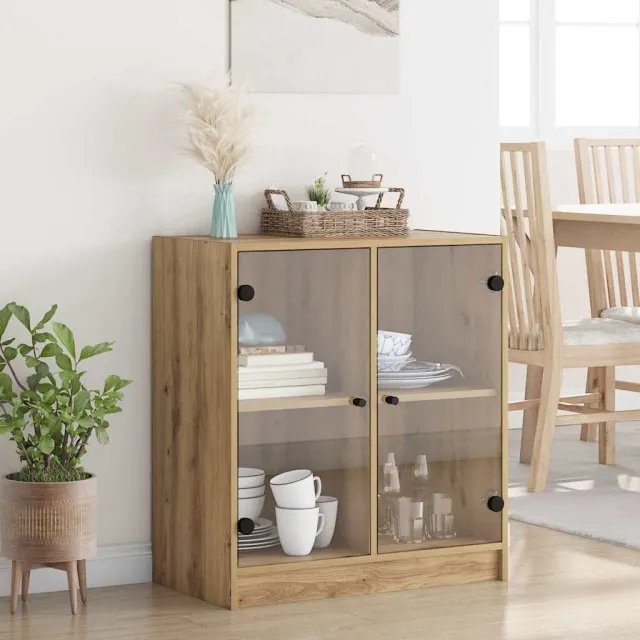 vidaXL Bijzetkast Artisan Eiken 68 x 37 x 75,5 cm Bewerkt hout, foto 2