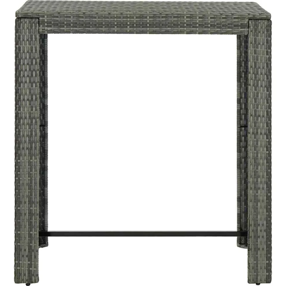 vidaXL Tuinbartafel 100x60,5x110,5 cm poly rattan grijs, foto 2