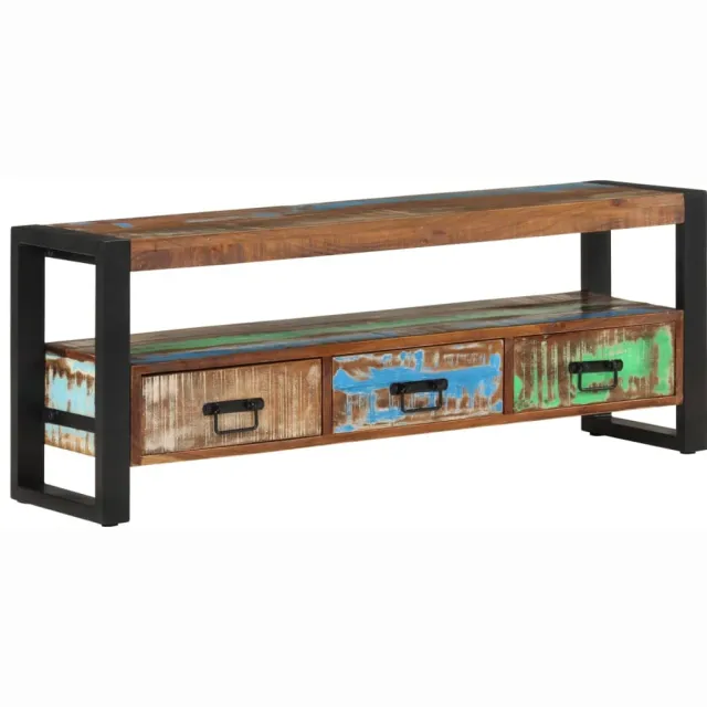 vidaXL Tv-meubel 120x30x45 cm massief gerecycled hout Bruin