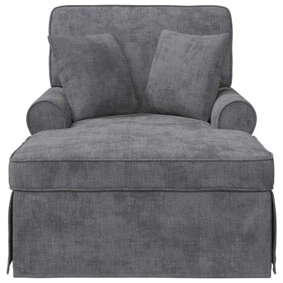 vidaXL Chaise Lounge met Rok Donkergrijs 157 x 91 x 91 cm ARES