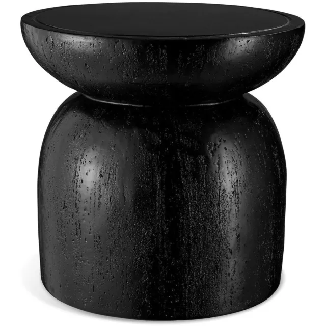 Tectake Ronde Bijzettafel Ø 40 x 40 cm – Moderne Tuintafel voor Binnen en Buiten – Compacte Salontafel voor Woonkamer, Balkon en Terras zwart