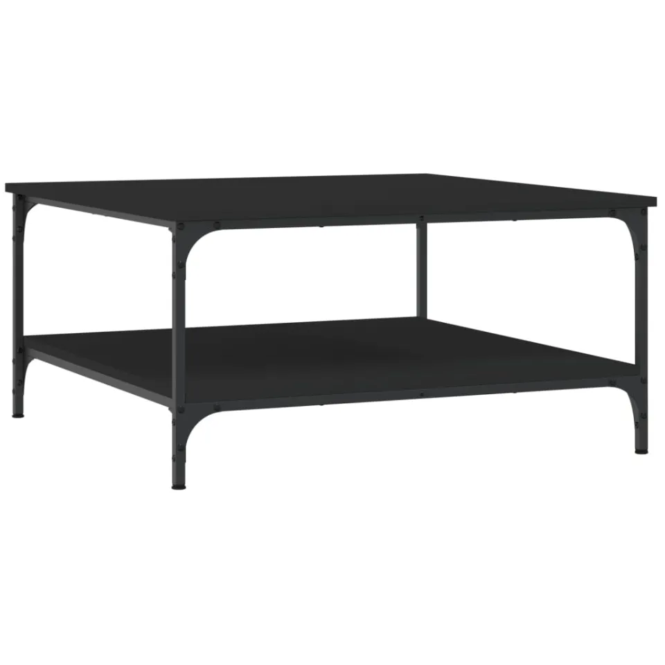 vidaXL Salontafel 80x80x40 cm bewerkt hout zwart, foto 3
