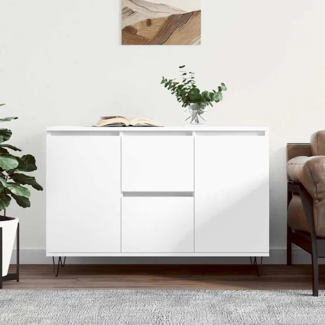 vidaXL Dressoir 101,5x35x70 cm bewerkt hout wit, foto 2