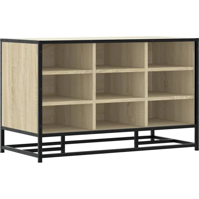 vidaXL Schoenenbank - 84x40x53,5 - cm - bewerkt - hout - en - metaal - sonoma - eiken sonoma eiken