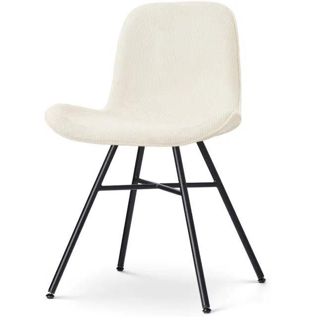 Nolon Noa-Fé eetkamerstoel rib beige - zwart onderstel
