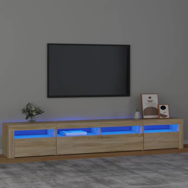 vidaXL Tv-meubel met LED-verlichting 240x35x40 cm sonoma eikenkleurig, foto 2