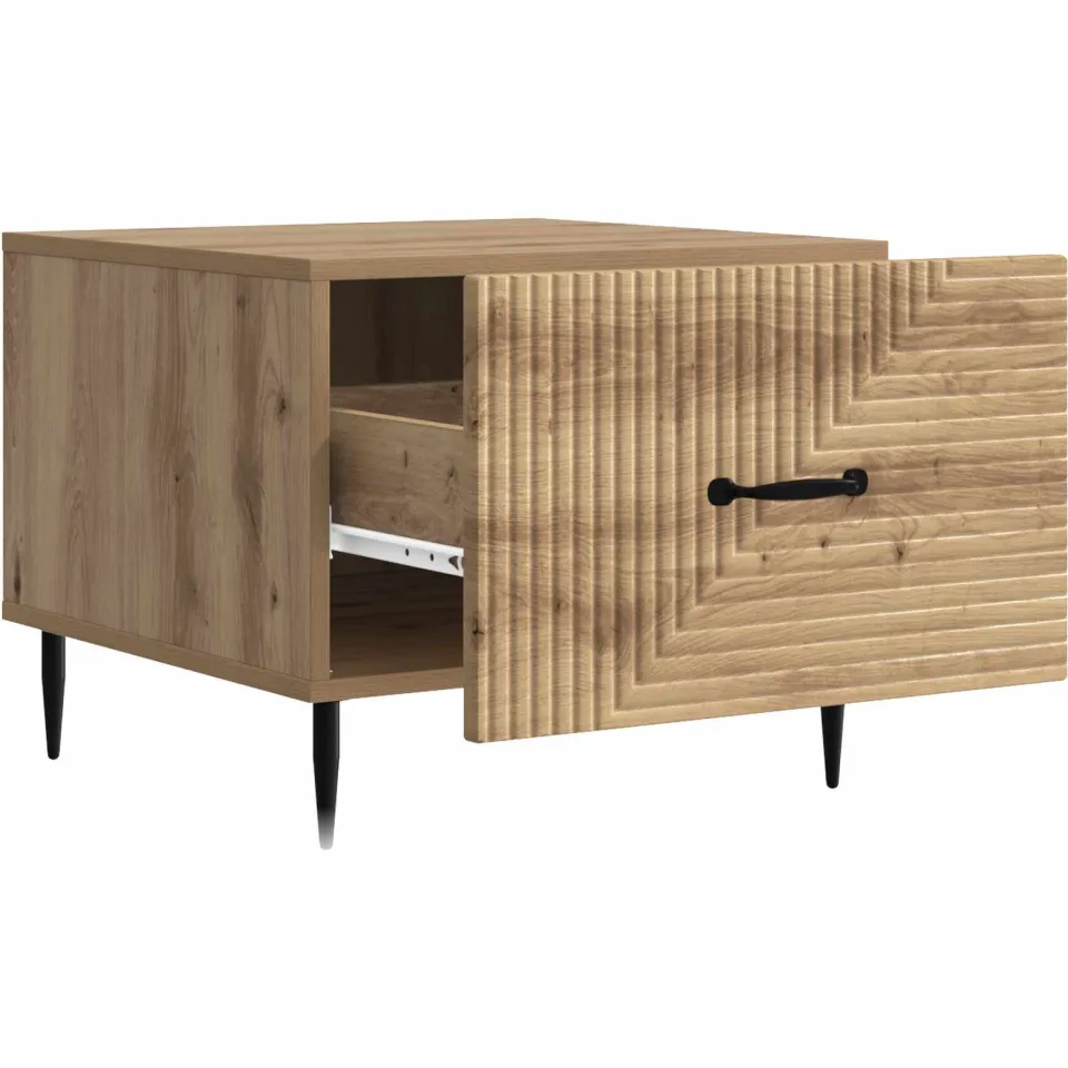 vidaXL Salontafel Artisanaal eiken 49 x 50 x 40 cm Bewerkt hout Bruin