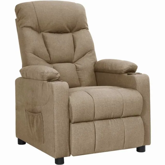 vidaXL Fauteuil verstelbaar stof taupe