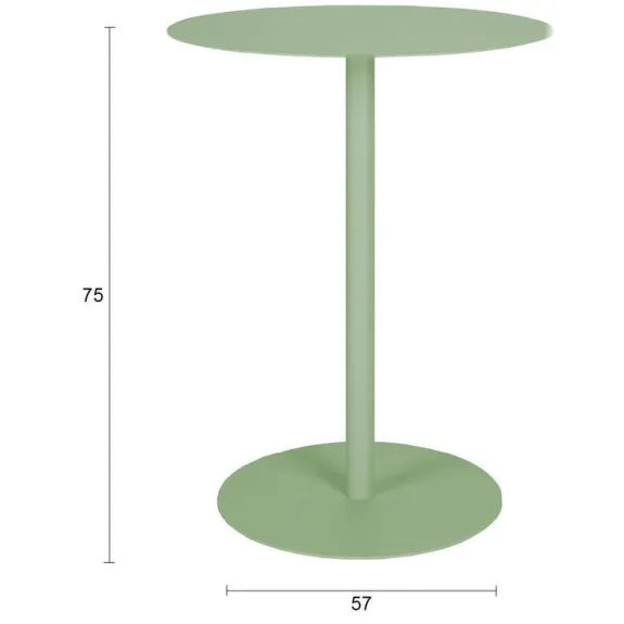 Zuiver Snow Bistrotafel Rond 57 cm Metaal Groen, foto 2