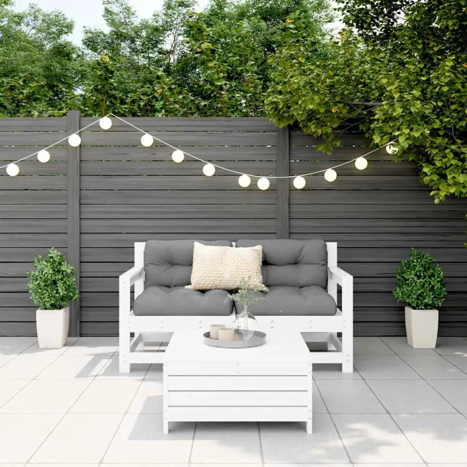 vidaXL 3-delige Loungeset massief grenenhout wit, foto 3