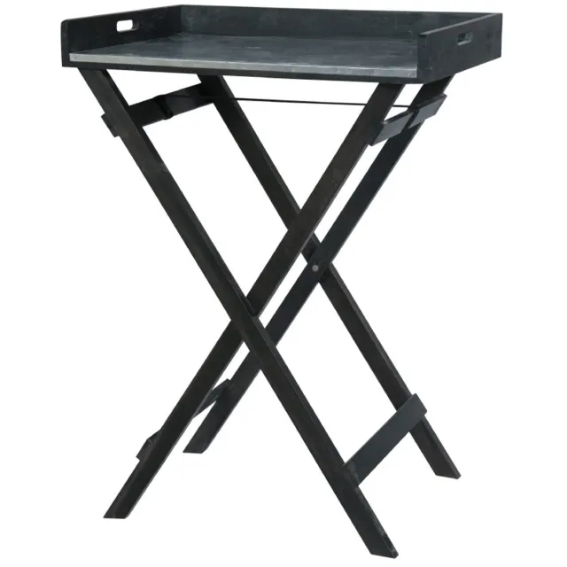 Kebo Oppottafel - Acaciahout - Opklapbaar - 70x50x90cm Zwart