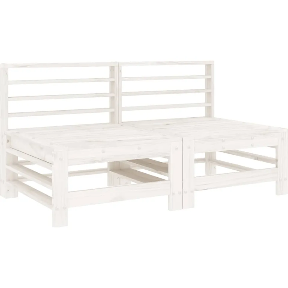 vidaXL 4-delige Loungeset massief grenenhout wit