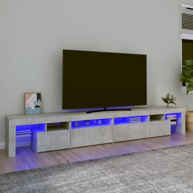 vidaXL Tv-meubel met LED-verlichting 260x36,5x40 cm betongrijs grijs, foto 2