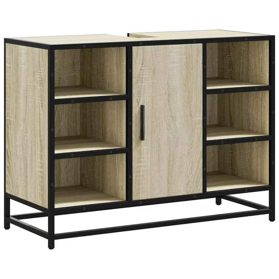 vidaXL Wastafelkast Sonoma eiken 80x33x60 cm bewerkt hout, foto 3