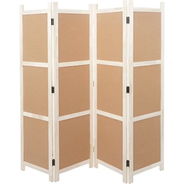 MCW Kamerscherm MCW-G52, kamerscherm privacyscherm, prikbord kurk ~ bruin, 4 panelen 166x160cm