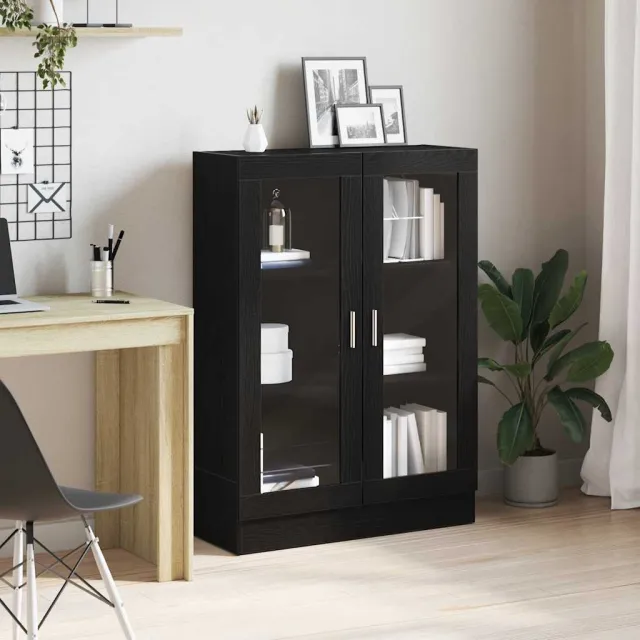 vidaXL Boekenkast 82,5x30,5x115 cm spaanplaat zwart eikenkleurig