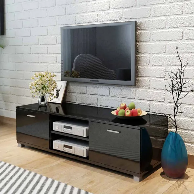 vidaXL Tv-meubel 140x40,5x35 cm hoogglans zwart, foto 2
