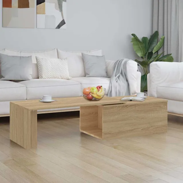 vidaXL Salontafel 150x50x35 cm bewerkt hout sonoma eikenkleurig, foto 2