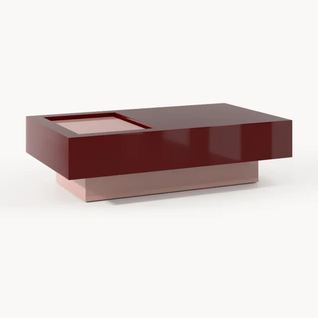 Westwing Collection Salontafel Alessa met opbergruimte, B 120 cm Roze, Wijnrood