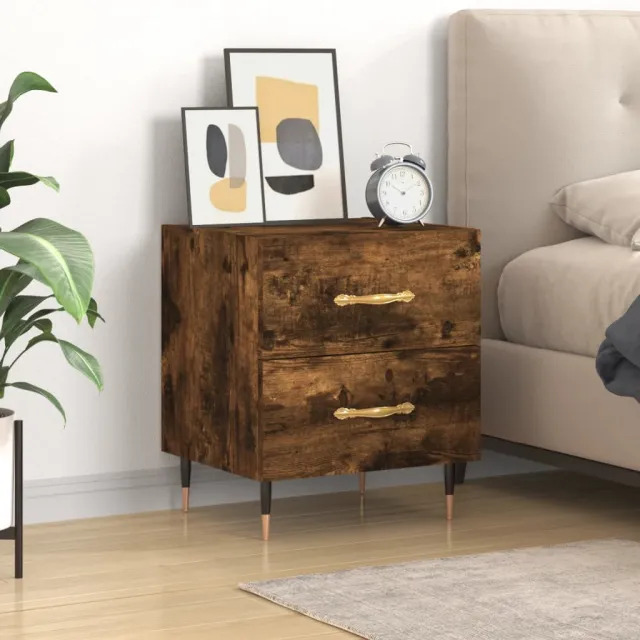 vidaXL Nachtkastje 40x35x47,5 cm bewerkt hout gerookt eikenkleurig, foto 2