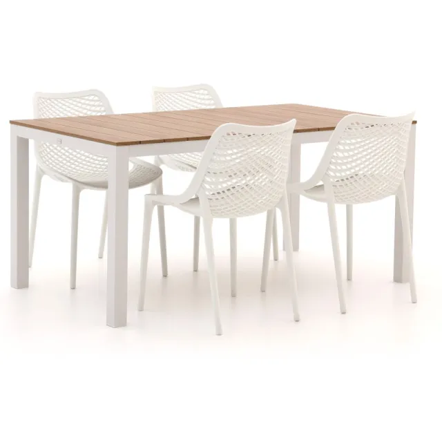 Forza Furniture Forza Ripi/Fidenza 160cm dining tuinset 5-delig stapelbaar wit, foto 2