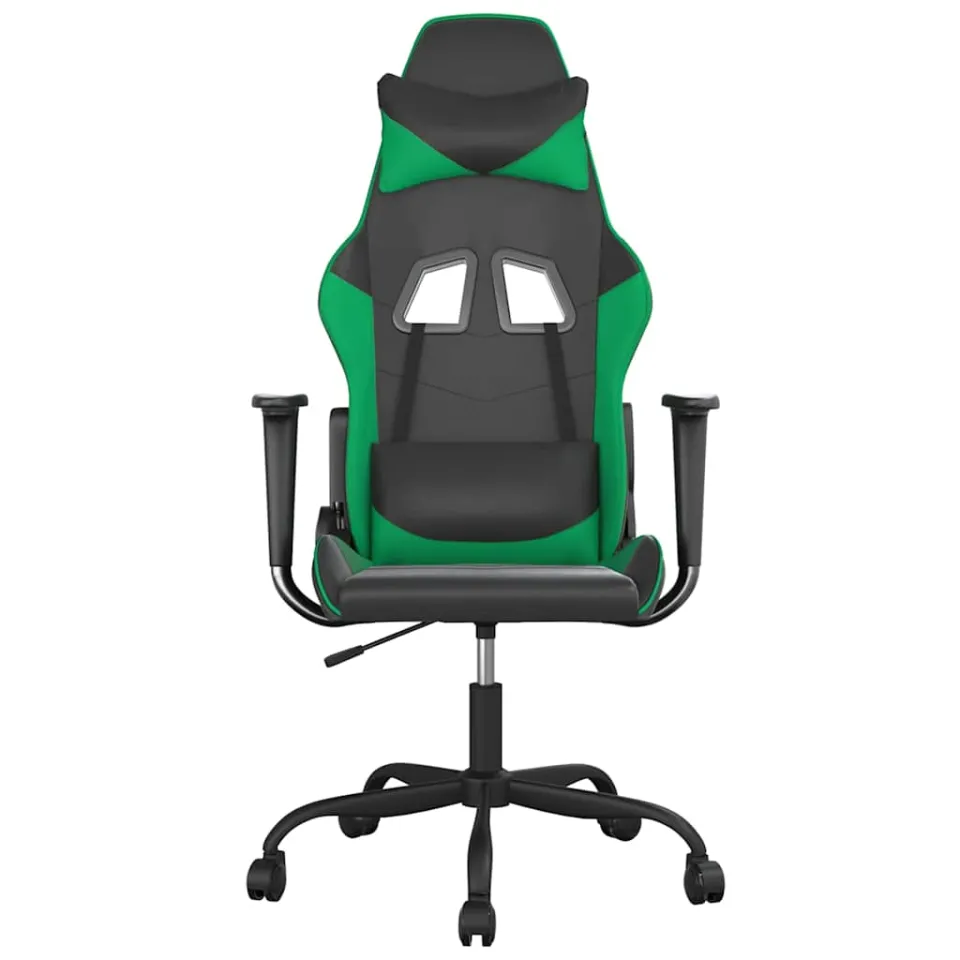 vidaXL Gamestoel kunstleer zwart en groen
