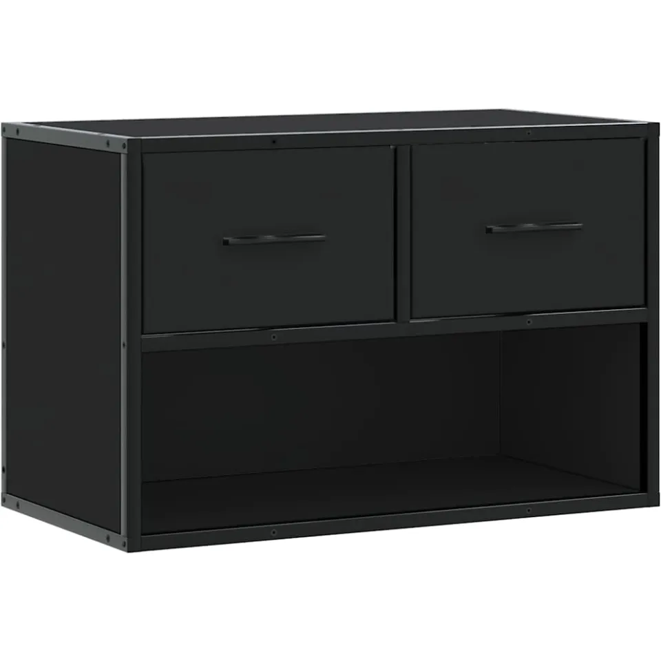 vidaXL Tv-meubel 60x31x39,5 cm bewerkt hout en metaal zwart, foto 3