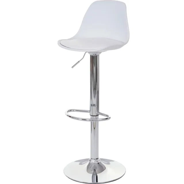 MCW Set van 2 barkrukken MCW-B14, barkruk barkruk draaikruk, kunstleer ~ wit
