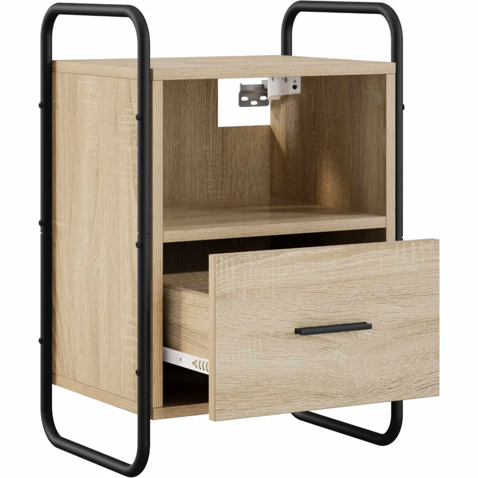 vidaXL Hangend nachtkastje Sonoma Eiken 40 x 30 x 60 cm Bewerkt hout Bruin