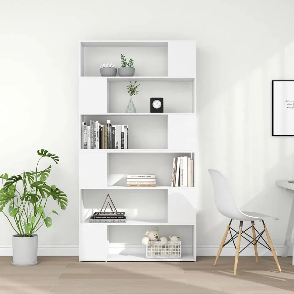 vidaXL Boekenkast/kamerscherm 100x24x188 cm wit, foto 3