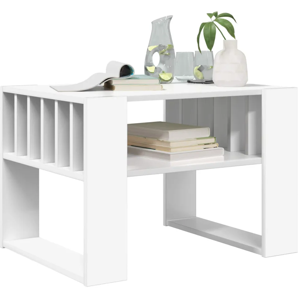 vidaXL Salontafel Wit 66 x 49,5 x 45 cm Bewerkt hout