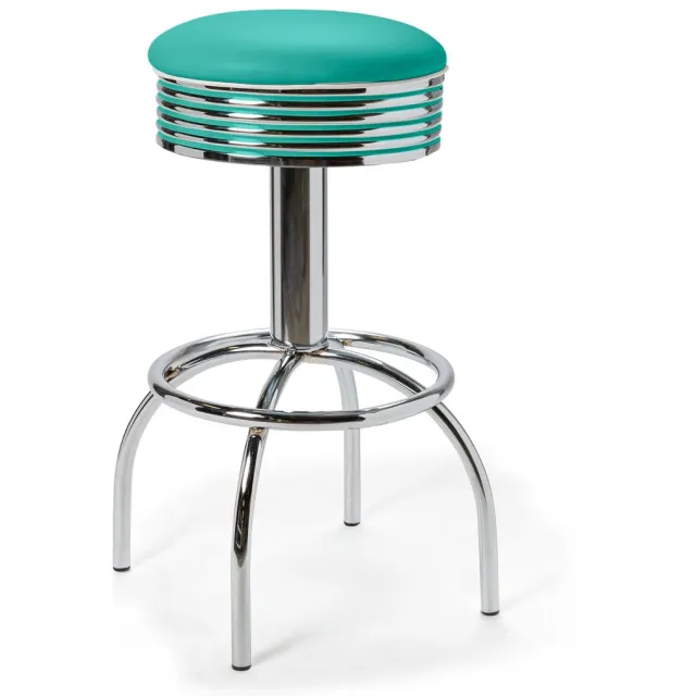 Bel Air Furniture Comet Barstool WP 77 Chrome turquoise